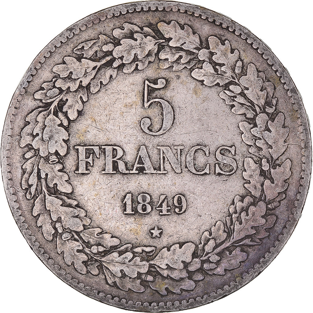 Coin, Belgium, Leopold I, 5 Francs, 5 Frank, 1849, VF(30-35), Silver, KM:3.2