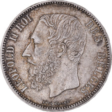 Moeda, Bélgica, Leopold II, 5 Francs, 5 Frank, 1867, Brussels, EF(40-45)