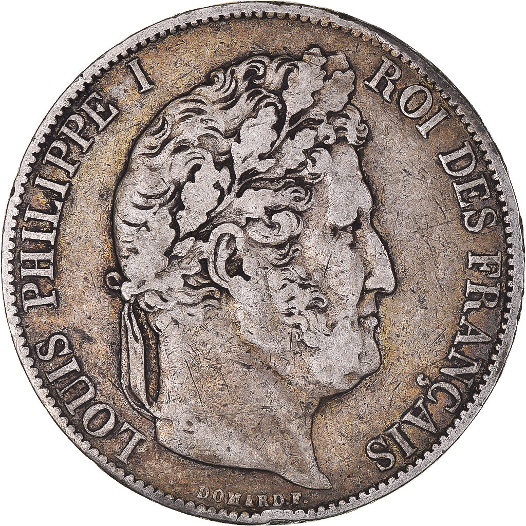 Moneta, Francia, Louis-Philippe, 5 Francs, 1844, Lille, BB, Argento, KM:749.13