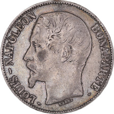 Moneda, Francia, Napoléon III, 5 Francs, 1852, Paris, BC+, Plata, KM:773.1