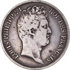 Moeda, França, Louis-Philippe, 5 Francs, 1831, Lille, VF(20-25), Prata