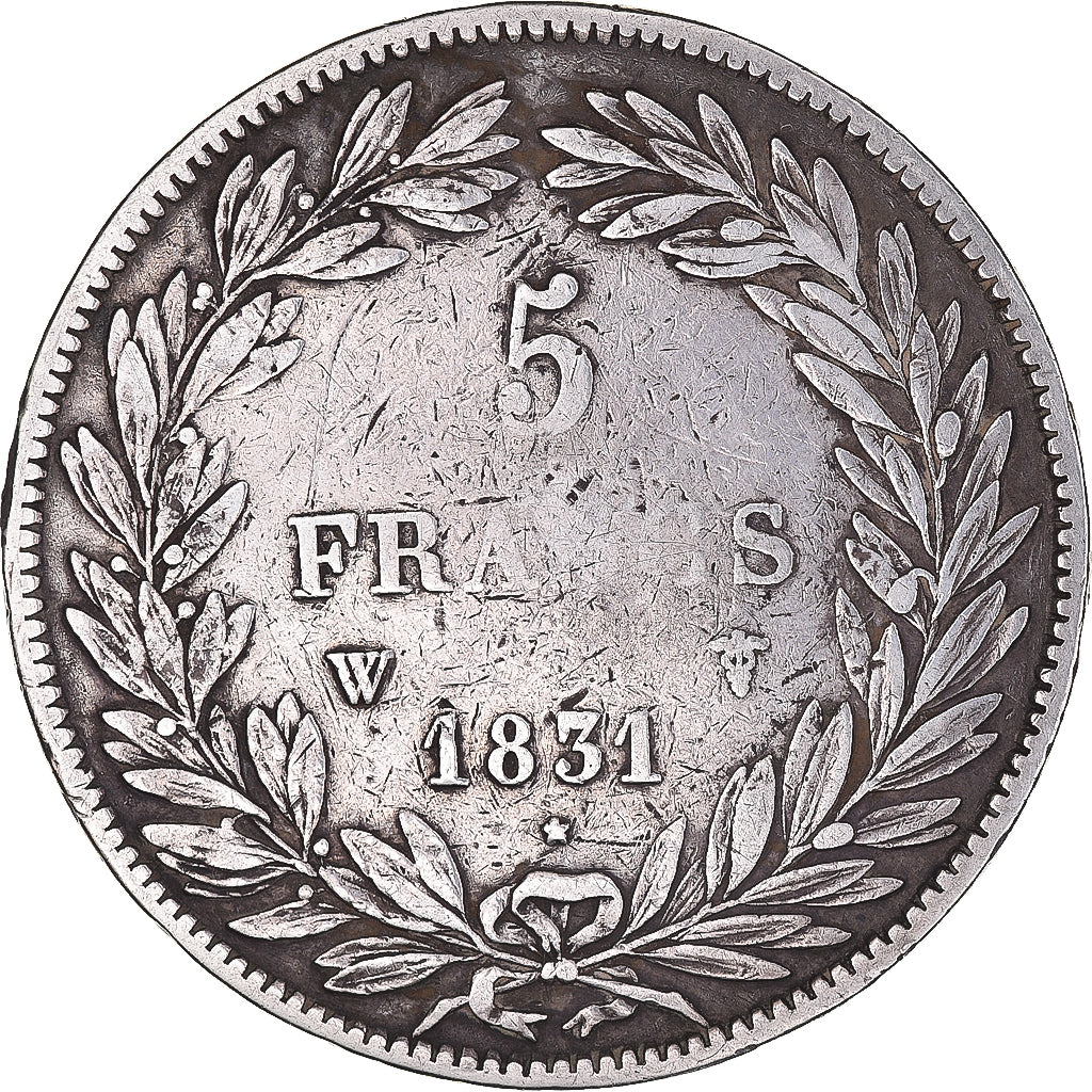 Moneta, Francia, Louis-Philippe, 5 Francs, 1831, Lille, MB, Argento, KM:735.13