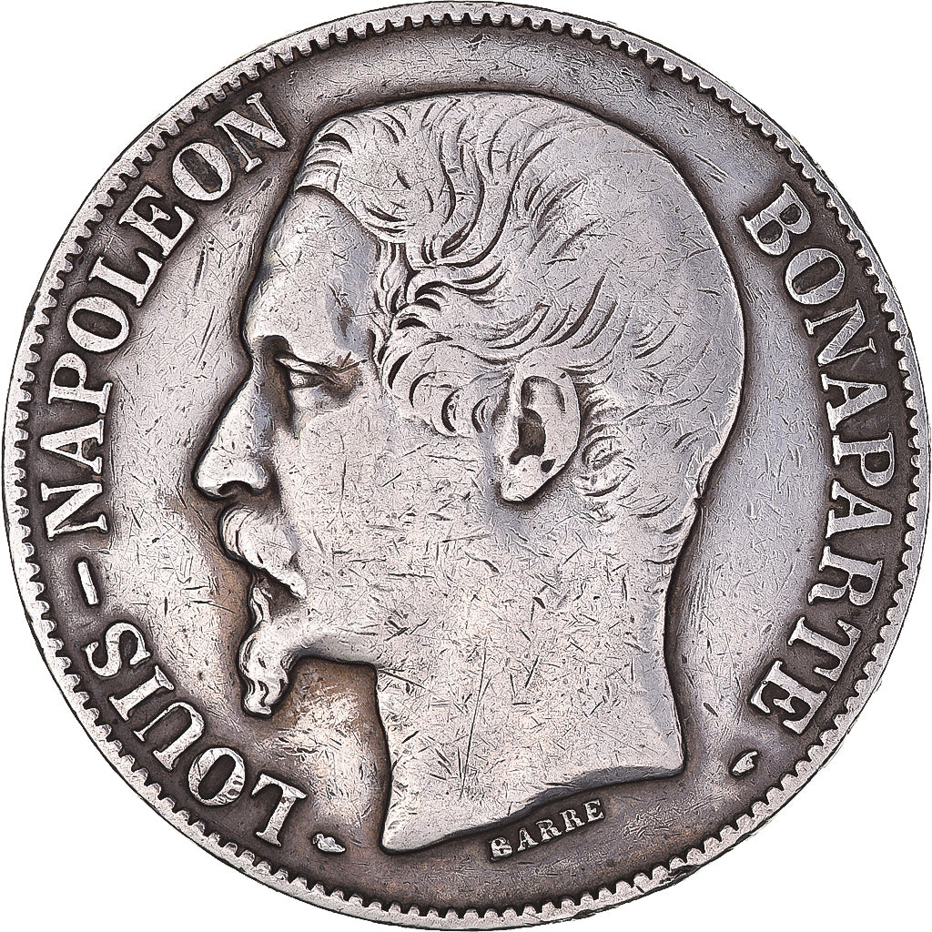 Moeda, França, Napoléon III, 5 Francs, 1852, Paris, VF(30-35), Prata