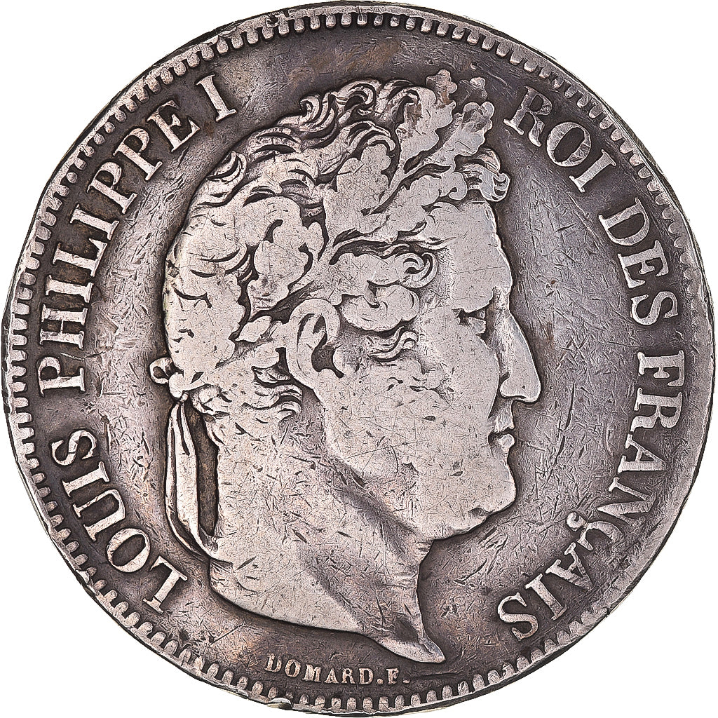 Moneta, Francia, Louis-Philippe, 5 Francs, 1834, Lille, MB+, Argento, KM:749.13