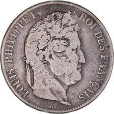 Münze, Frankreich, Louis-Philippe, 5 Francs, 1833, Lille, S+, Silber