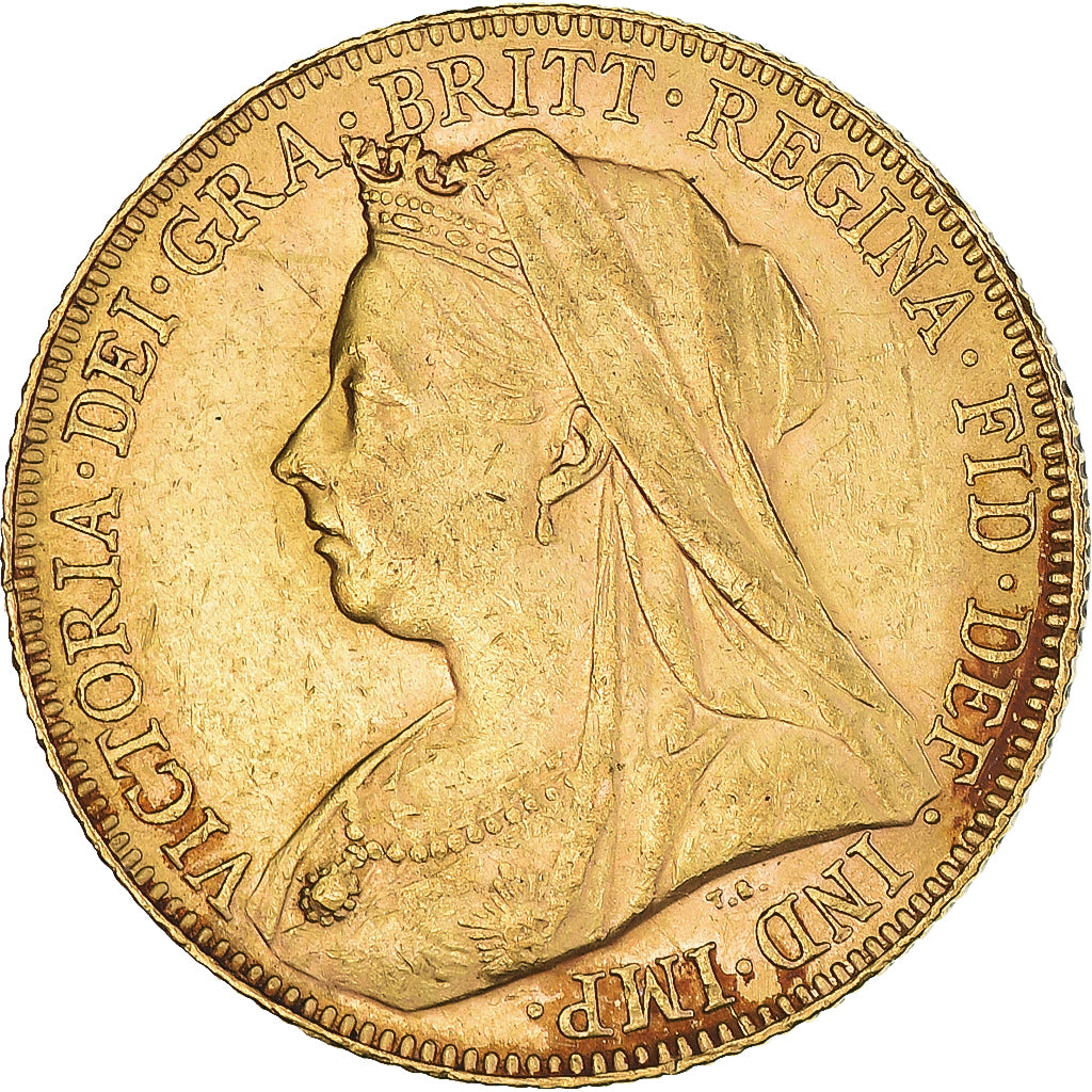 GREAT BRITAIN, Sovereign, 1900, KM #785, AU(55-58), Gold, 7.96