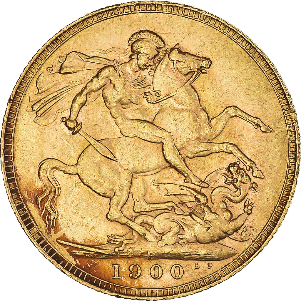 GREAT BRITAIN, Sovereign, 1900, KM #785, AU(55-58), Gold, 7.96