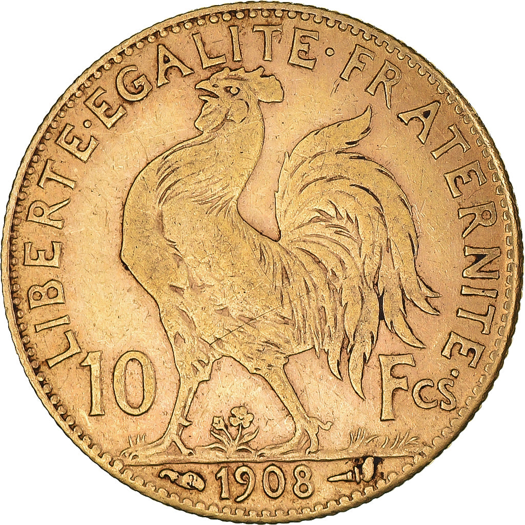 Münze, Frankreich, Marianne, 10 Francs, 1908, Paris, SS, Gold, KM:846