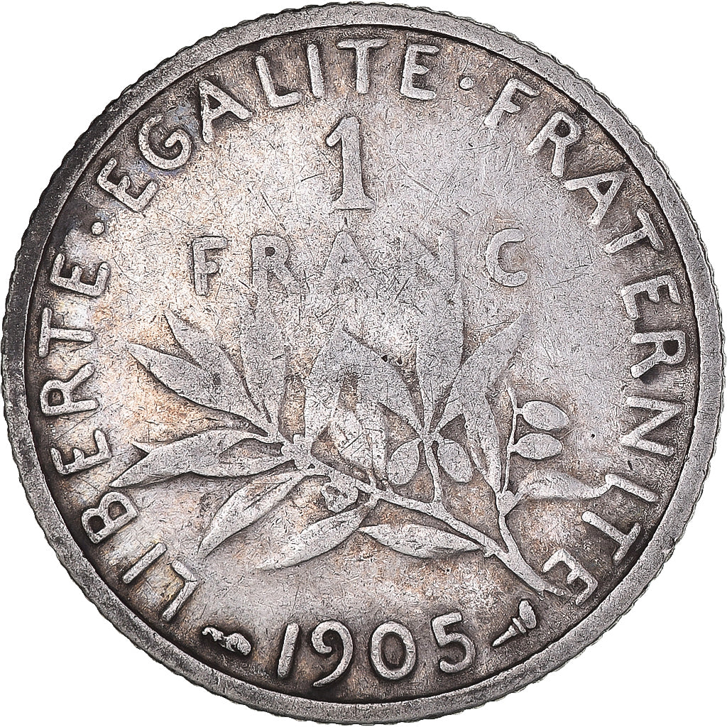 Monnaie, France, Semeuse, Franc, 1905, Paris, TB+, Argent, Gadoury:467, KM:844.1