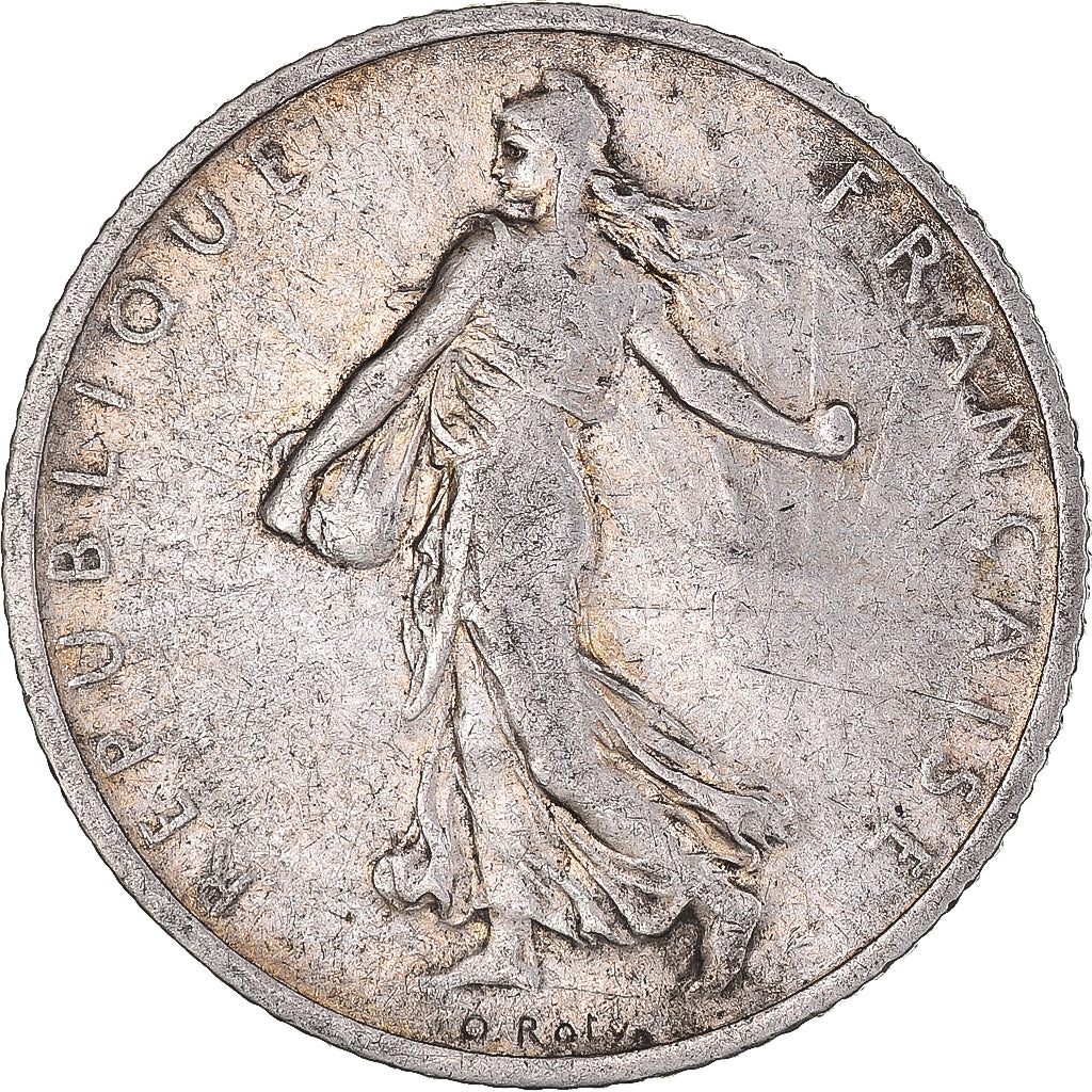 FRANCE, Semeuse, Franc, 1908, Paris, KM #844.1, EF(40-45), Silver, 23, Gadoury..