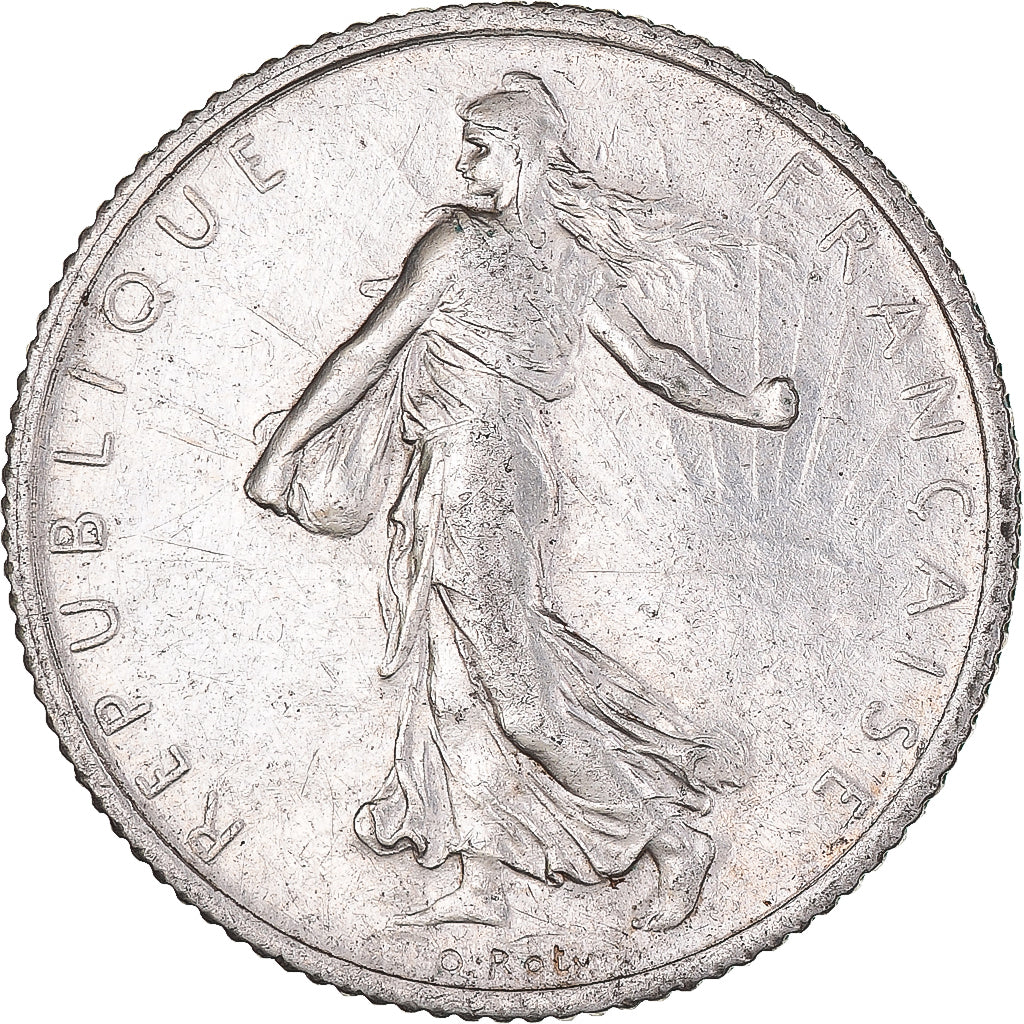 Coin, France, Semeuse, Franc, 1912, Paris, AU(50-53), Silver, KM:844.1