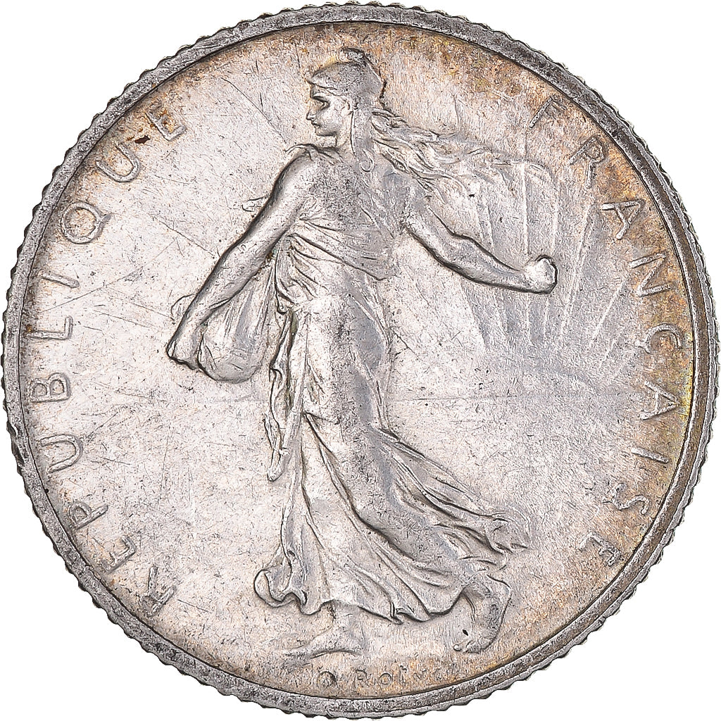 Moneta, Francja, Semeuse, Franc, 1915, Paris, EF(40-45), Srebro, KM:844.1
