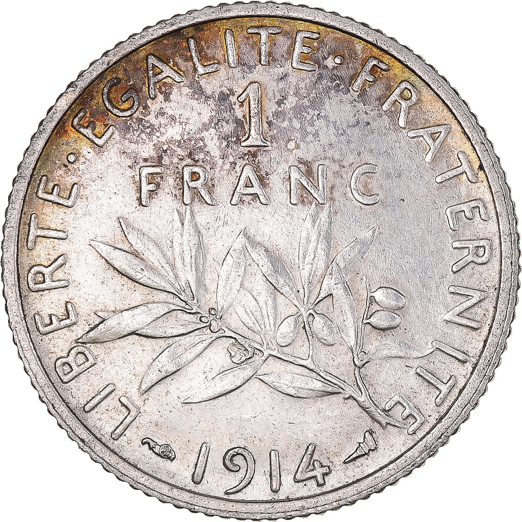 Coin, France, Semeuse, Franc, 1914, Paris, EF(40-45), Silver, KM:844.1