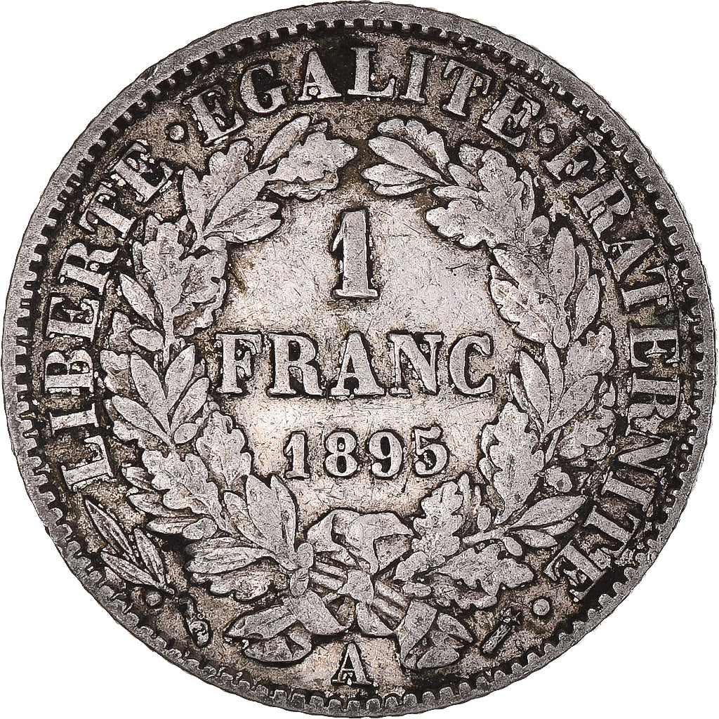 Coin, France, Cérès, Franc, 1895, Paris, VF(30-35), Silver, KM:822.1