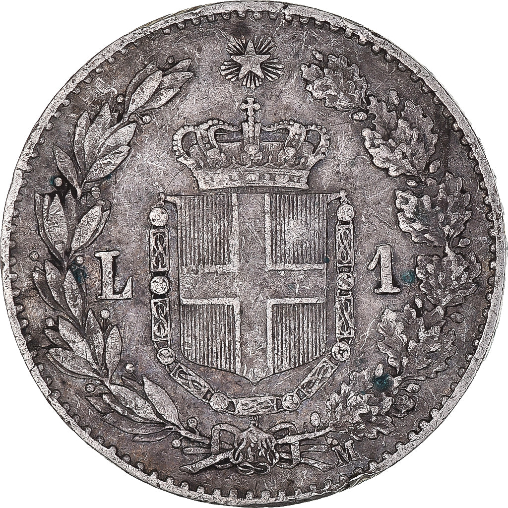 Coin, Italy, Umberto I, Lira, 1887, Milan, VF(30-35), Silver, KM:24.2