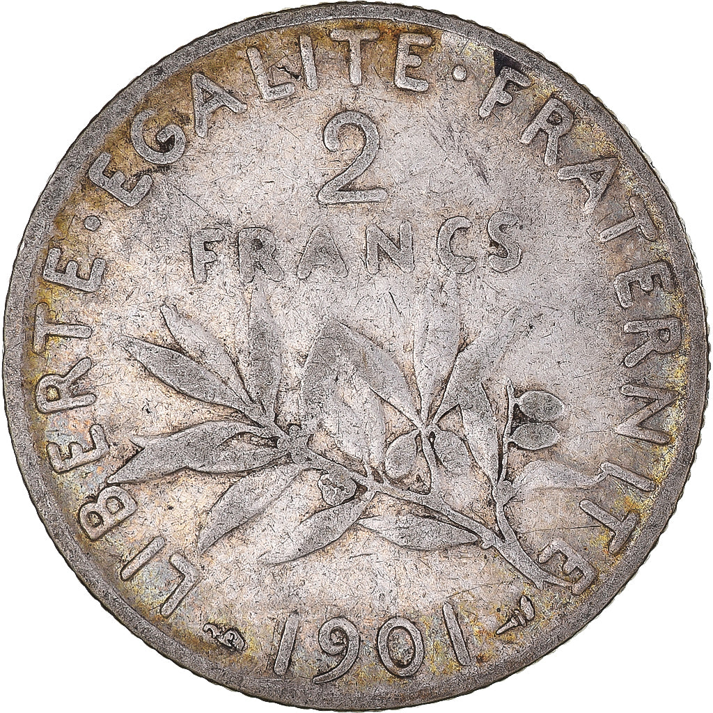 Coin, France, Semeuse, 2 Francs, 1901, VF(30-35), Silver, Gadoury:532