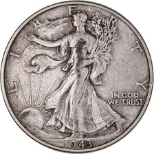 Coin, United States, Half Dollar, 1943, Philadelphia, VF(30-35), Silver, KM:142