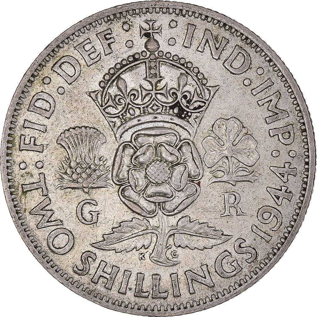 Moneta, Wielka Brytania, George VI, Florin, Two Shillings, 1944, EF(40-45)