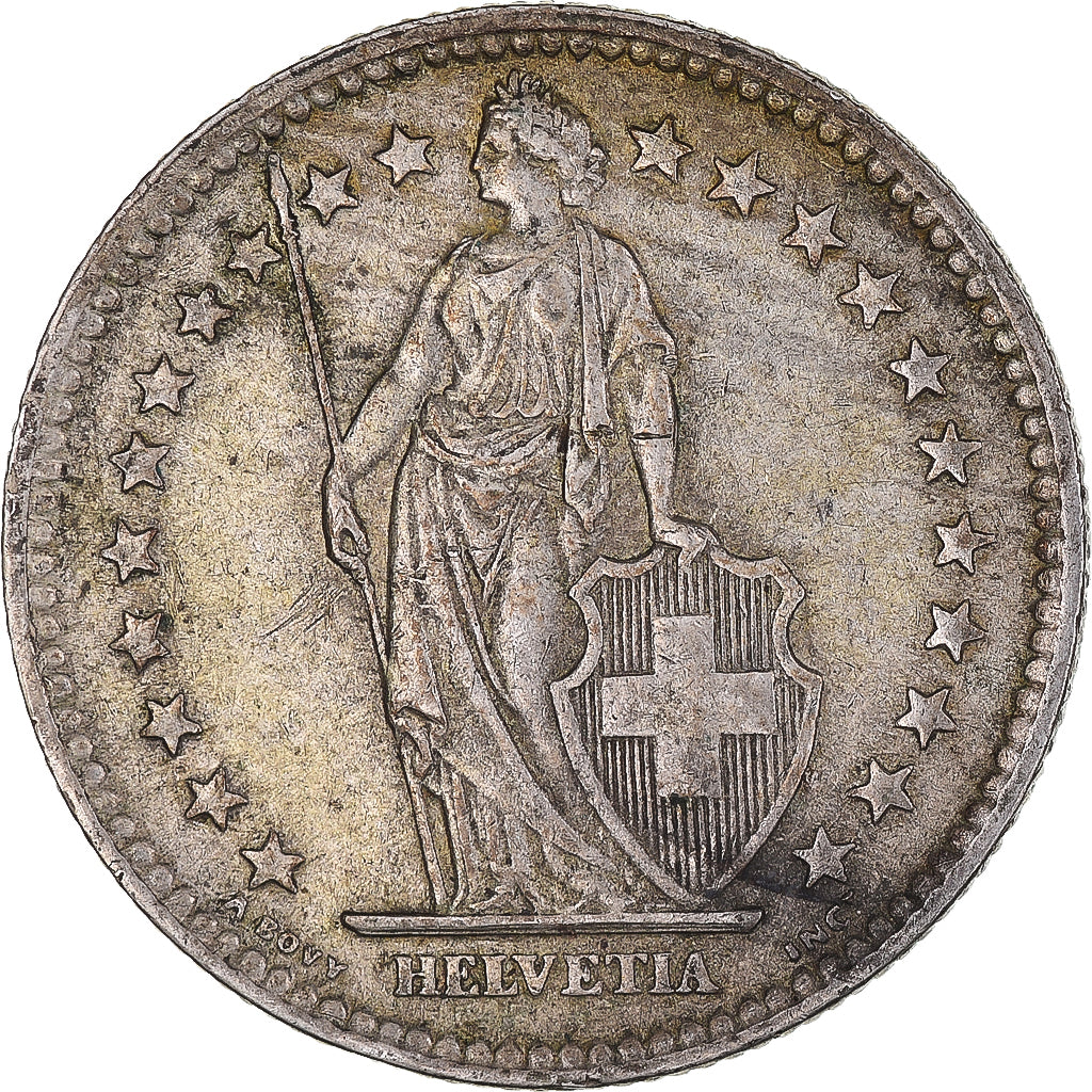 Coin, Switzerland, 2 Francs, 1961, Bern, EF(40-45), Silver, KM:21