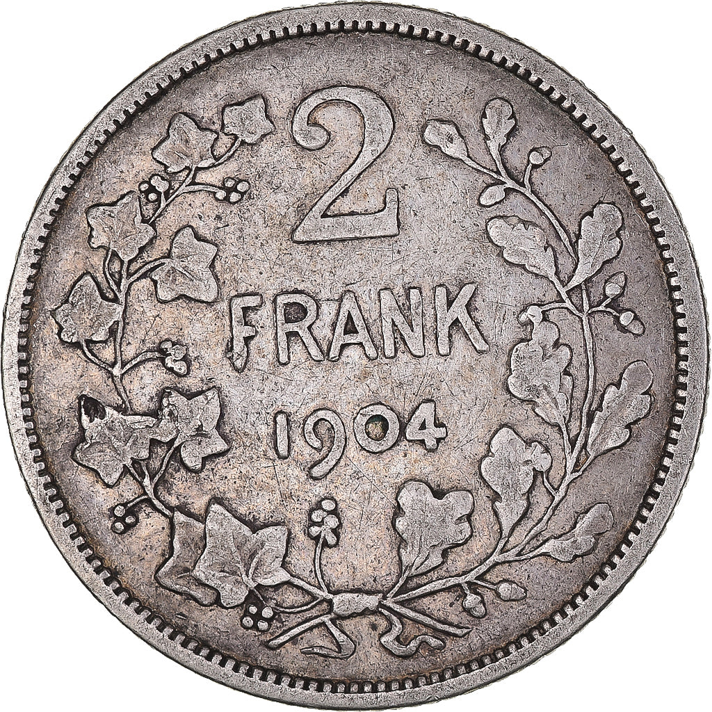 Moneta, Belgia, 2 Francs, 2 Frank, 1904, VF(30-35), Srebro, KM:59