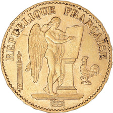 Moeda, França, Génie, 20 Francs, 1876, Paris, AU(50-53), Dourado, KM:825