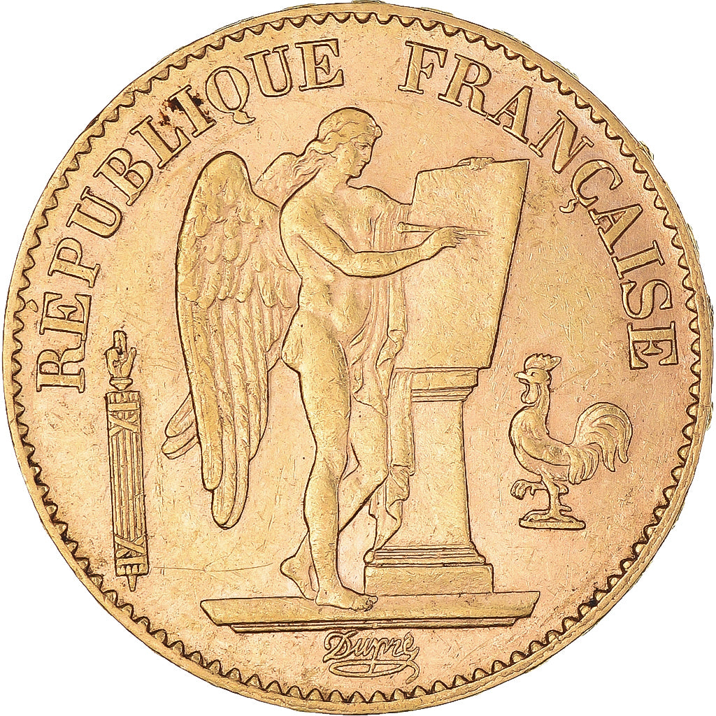 Moneda, Francia, Génie, 20 Francs, 1893, Paris, MBC+, Oro, KM:825, Gadoury:1063