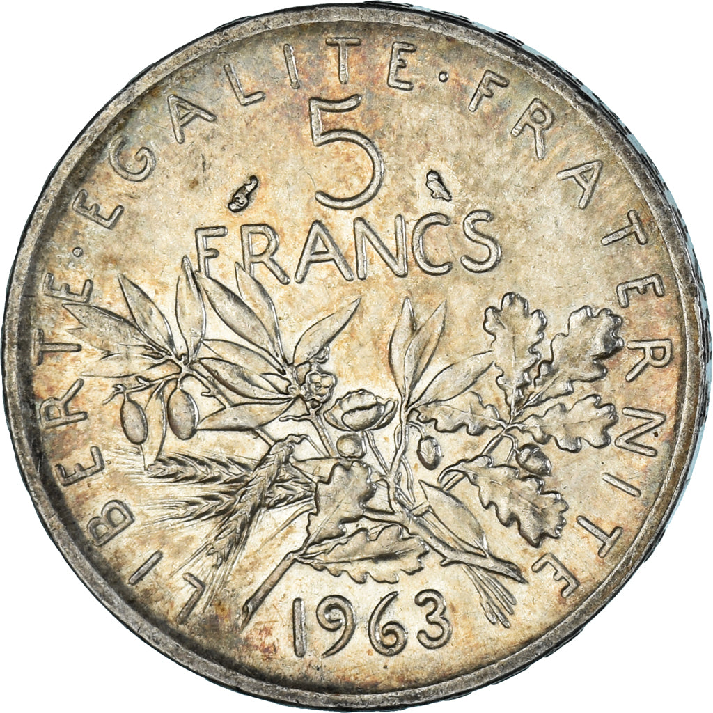 Coin, France, Semeuse, 5 Francs, 1963, Paris, EF(40-45), Silver, KM:926