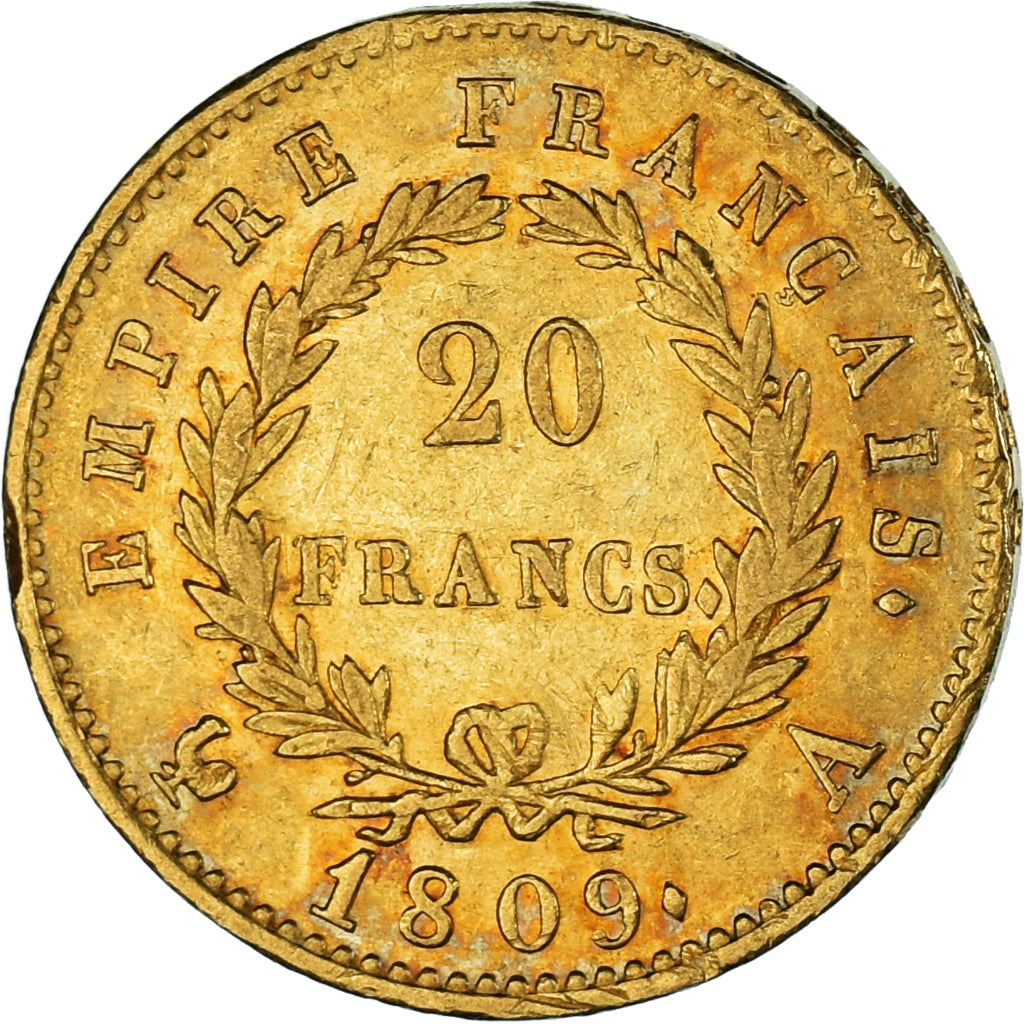 Coin, France, Napoléon I, 20 Francs, 1809, Paris, EF(40-45), Gold, KM:695.1
