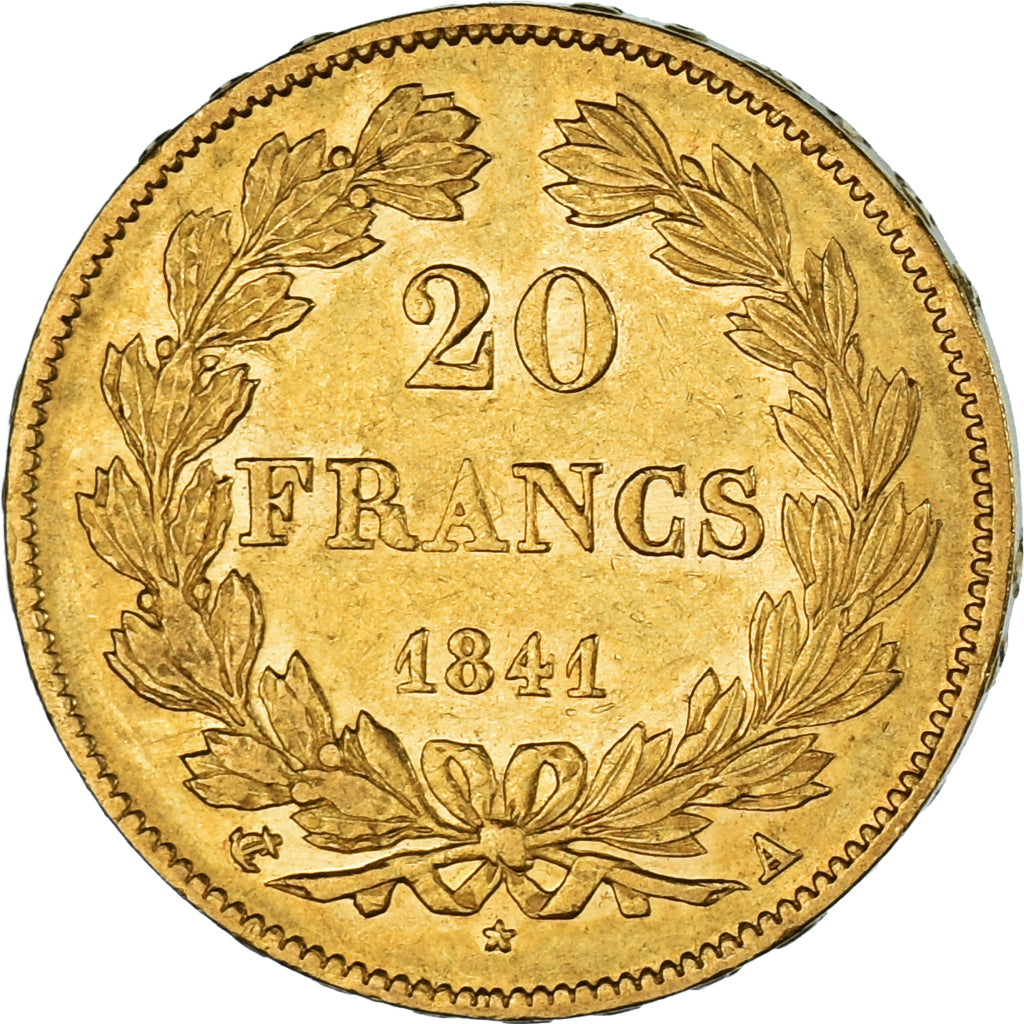 Moneta, Francja, Louis-Philippe, 20 Francs, 1841, Paris, EF(40-45), Złoto