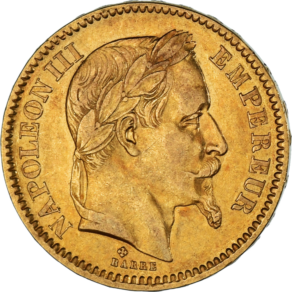 Münze, Frankreich, Napoleon III, 20 Francs, 1866, Strasbourg, SS+, Gold