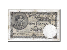 Banknote, Belgium, 5 Francs, 1925, KM:93, VF(20-25)