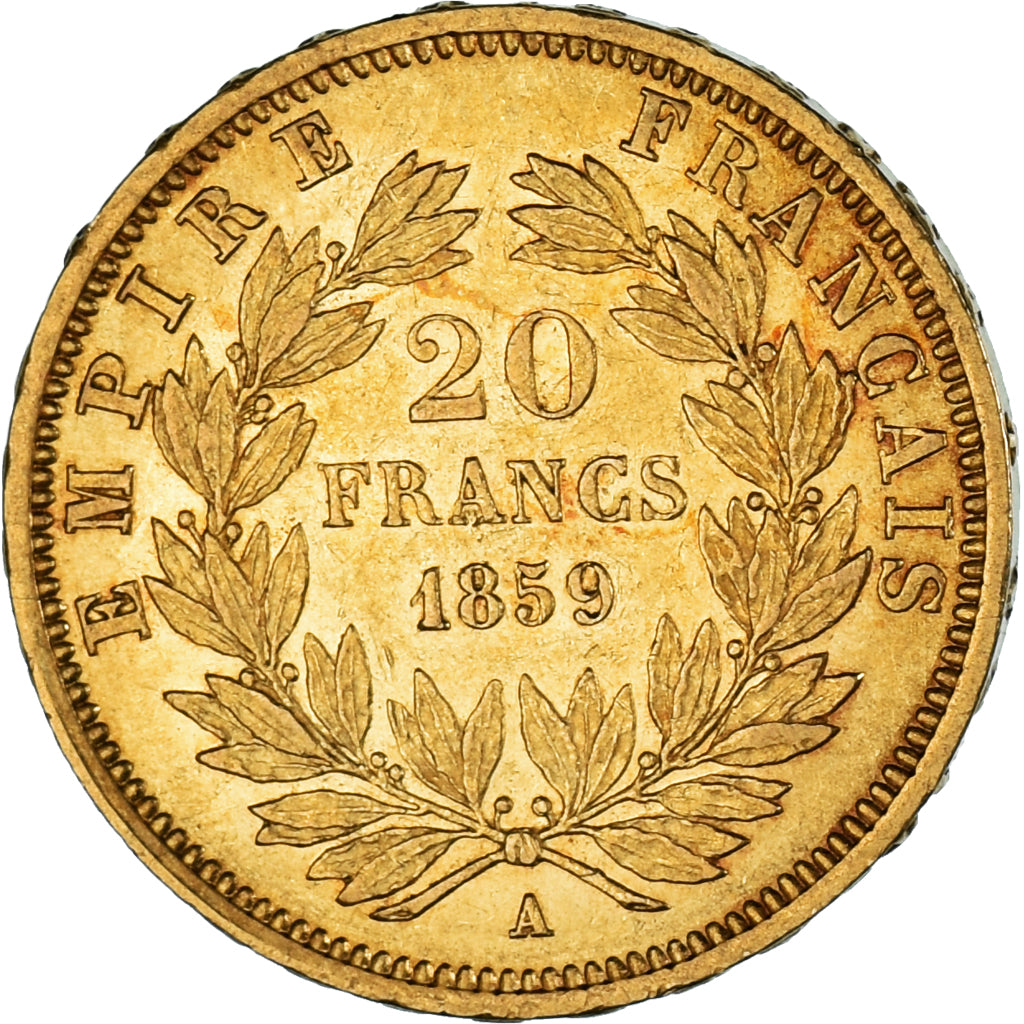 Munten, Frankrijk, Napoleon III, Napoléon III, 20 Francs, 1859, Paris, ZF+