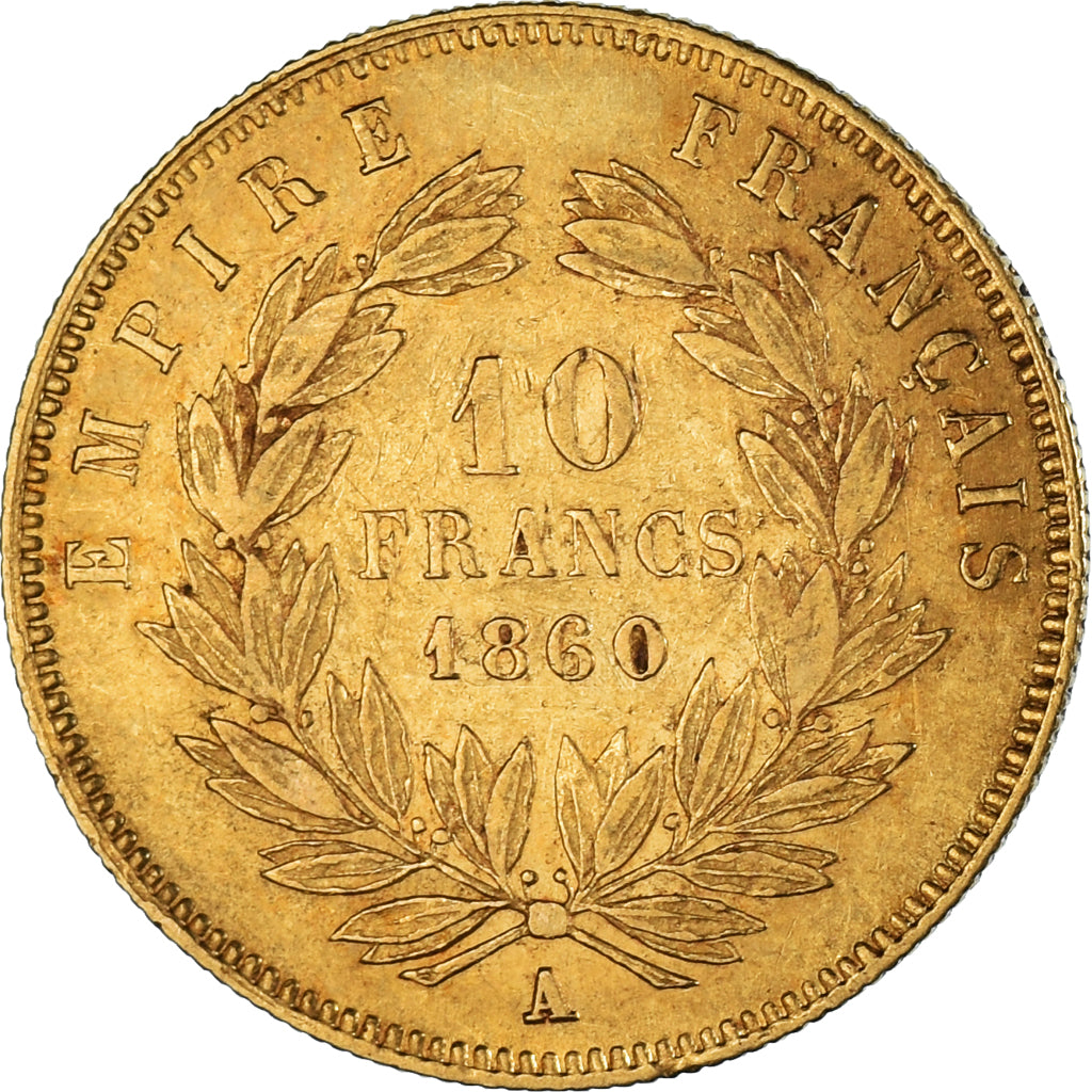 Coin, France, Napoleon III, Napoléon III, 10 Francs, 1860, Paris, VF(30-35)