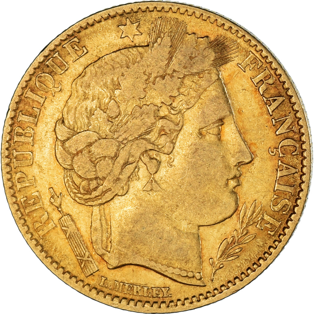 Moneta, Francja, Cérès, 10 Francs, 1851, Paris, VF(30-35), Złoto, KM:770