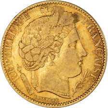 Moneta, Francja, Cérès, 10 Francs, 1851, Paris, VF(30-35), Złoto, KM:770