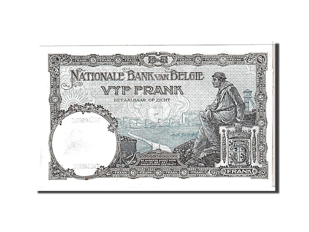Banconote, Belgio, 5 Francs, 1929, KM:97b, SPL-