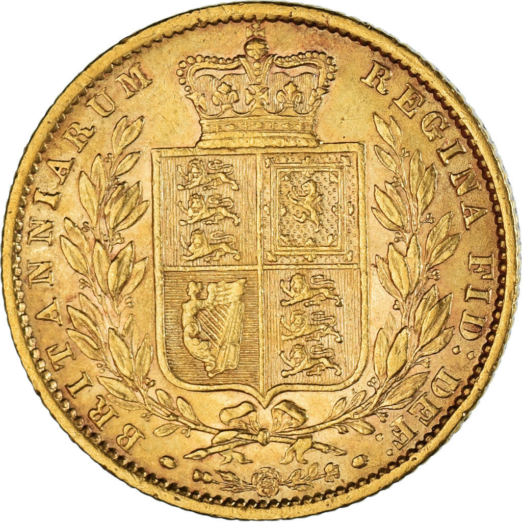 Coin, Great Britain, Victoria, Sovereign, 1872, AU(50-53), Gold, KM:736.2