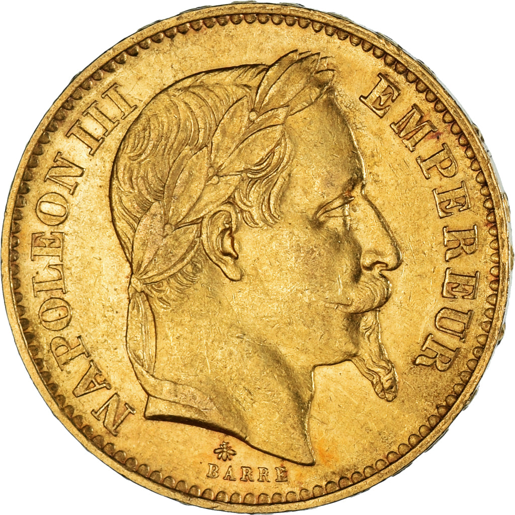 Coin, France, Napoleon III, 20 Francs, 1868, Paris, AU(50-53), Gold, KM 801.1