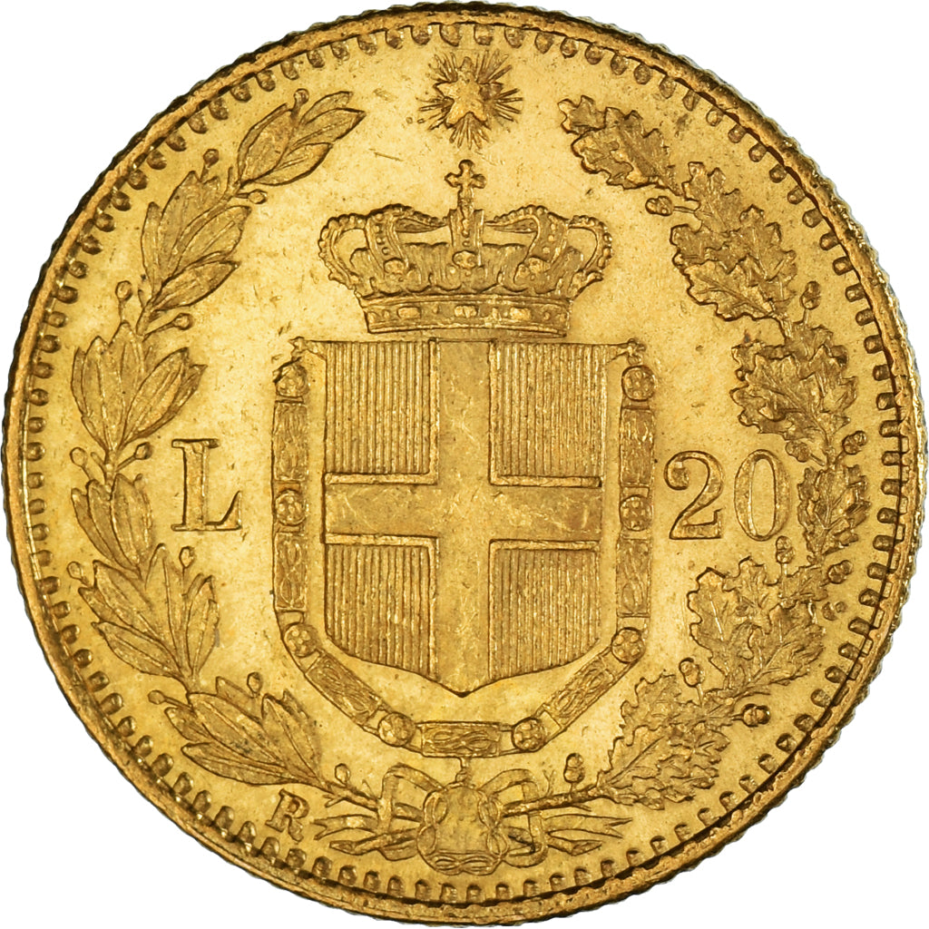Moneta, Italia, Umberto I, 20 Lire, 1882, Rome, BB+, Oro, KM:21