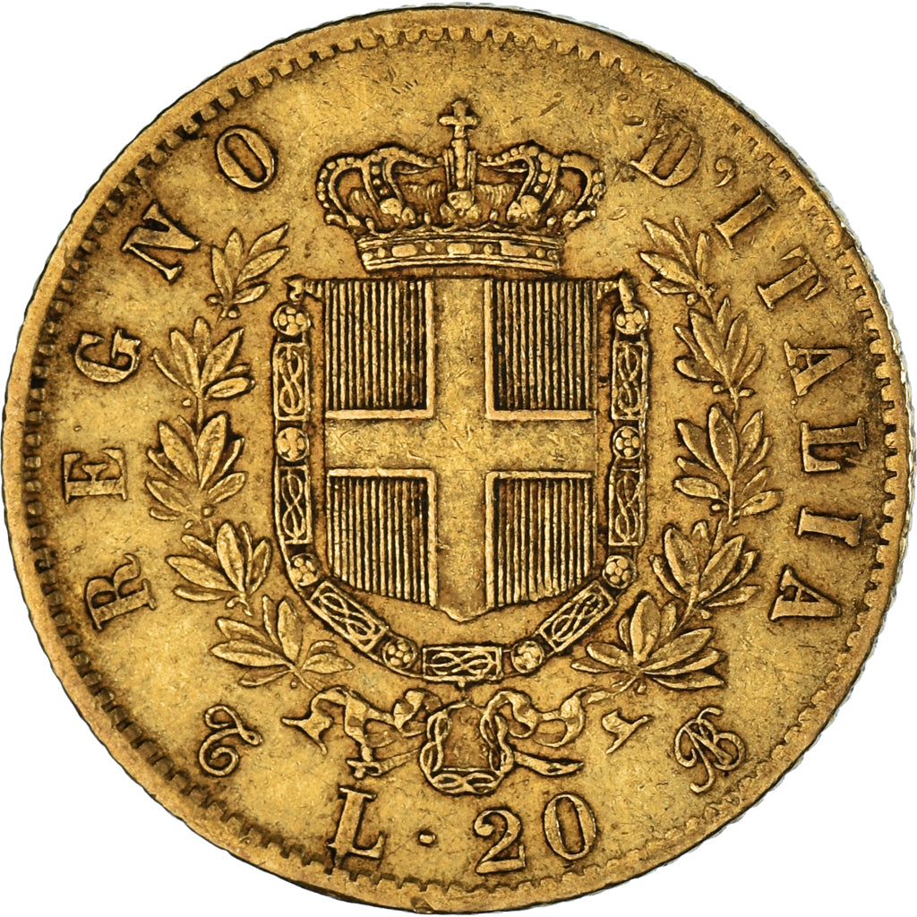 Coin, Italy, Vittorio Emanuele II, 20 Lire, 1862, Torino, EF(40-45), Gold
