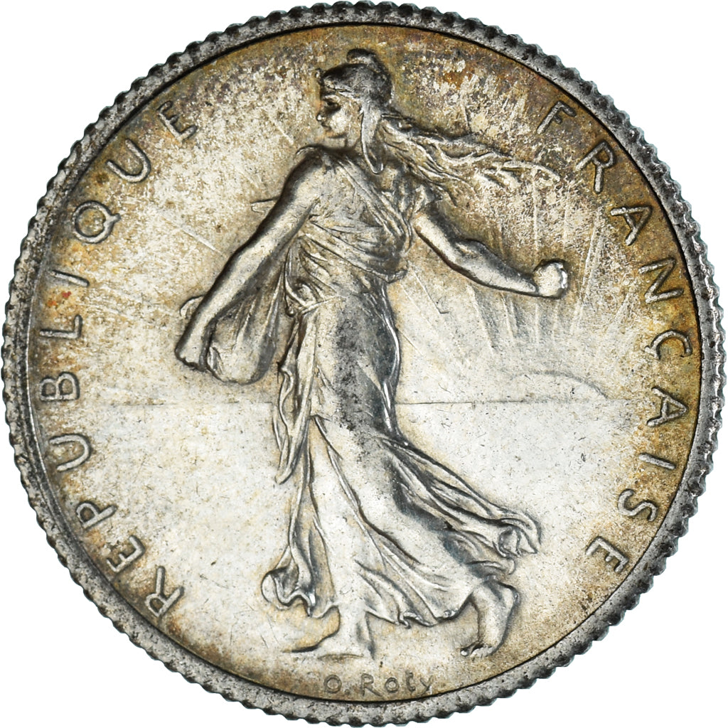 Moneta, Francja, Semeuse, Franc, 1919, Paris, MS(60-62), Srebro, KM:844.1