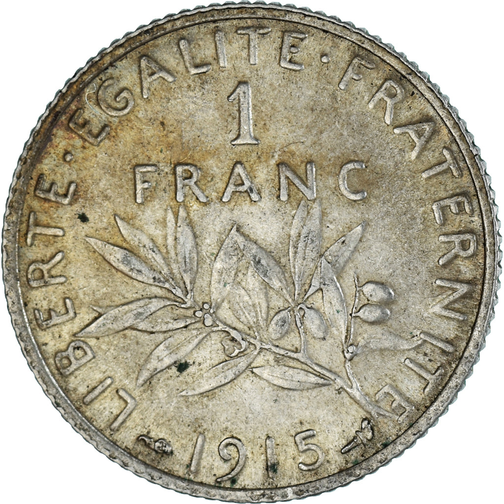 Coin, France, Semeuse, Franc, 1915, Paris, 1 Franc, EF(40-45), Silver, KM:844.1