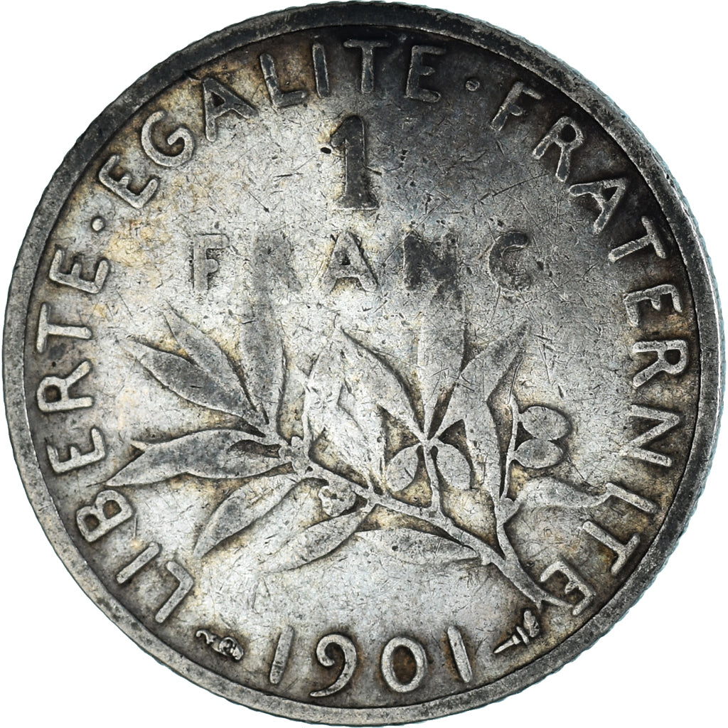 Coin, France, Semeuse, Franc, 1901, Paris, VF(20-25), Silver, KM:844.1