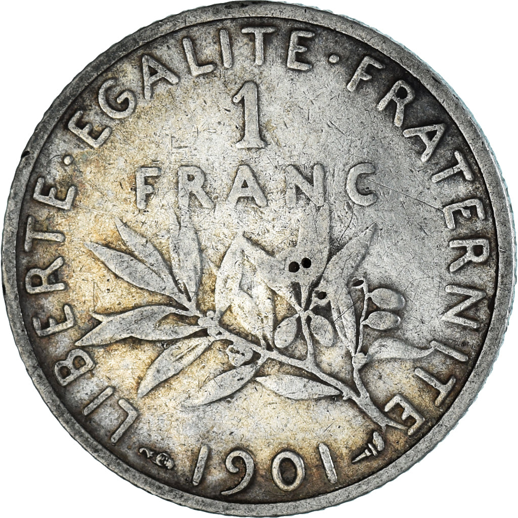 Coin, France, Semeuse, Franc, 1901, Paris, EF(40-45), Silver, KM:844.1