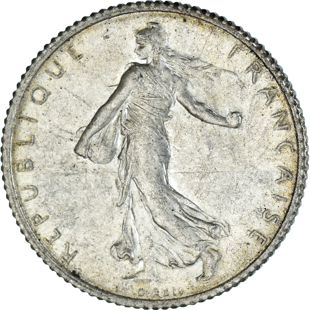 Coin, France, Semeuse, Franc, 1917, Paris, EF(40-45), Silver, KM:844.1
