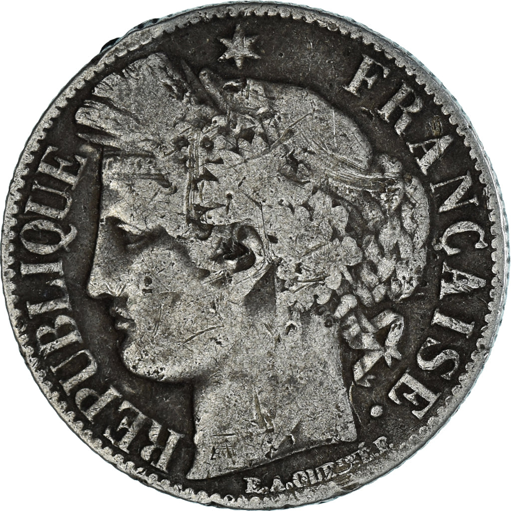 Moneta, Francja, Cérès, Franc, 1887, Paris, VF(30-35), Srebro, KM:822.1