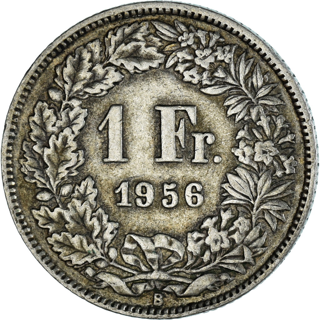 Coin, Switzerland, Franc, 1956, Bern, EF(40-45), Silver, KM:24