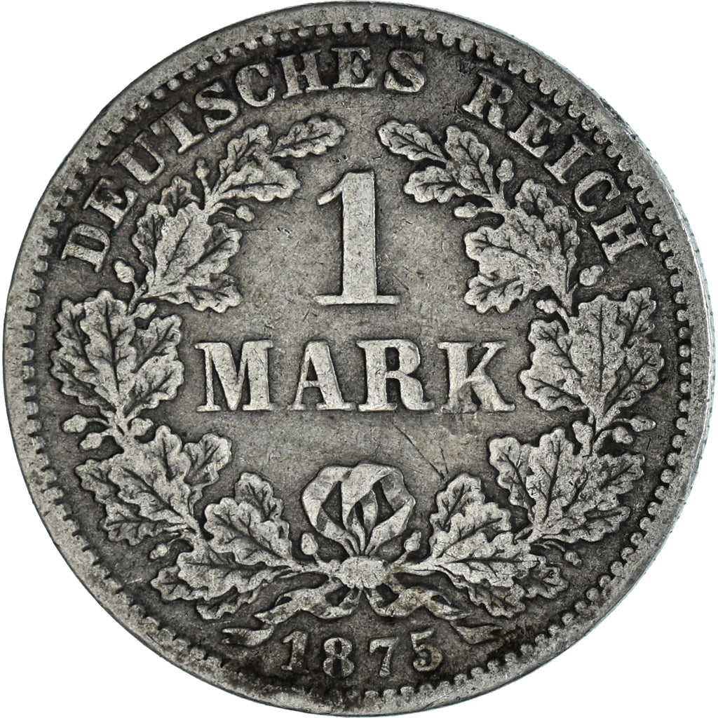 Coin, GERMANY - EMPIRE, Wilhelm I, Mark, 1875, Darmstadt, VF(20-25), Silver