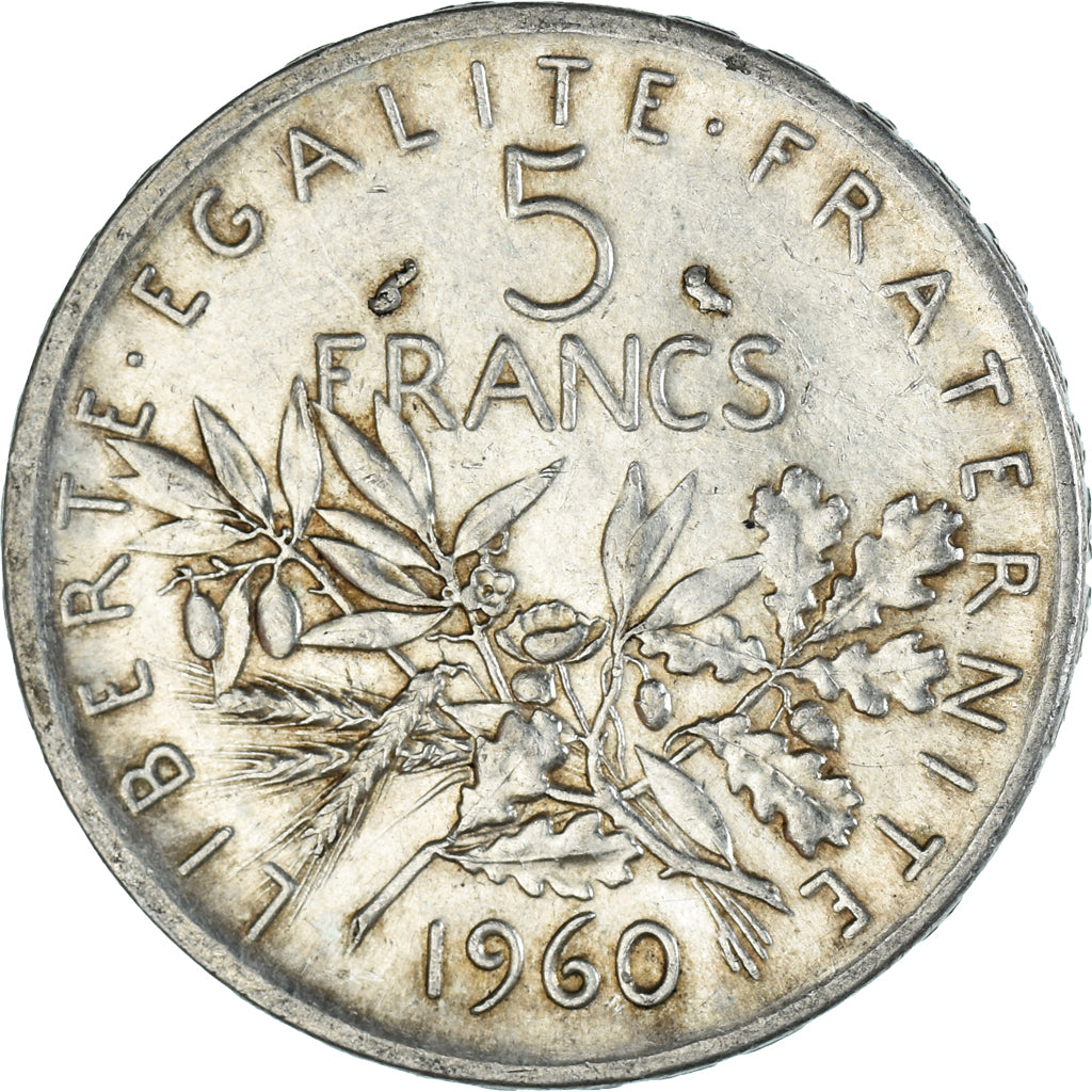 Coin, France, Semeuse, 5 Francs, 1960, Paris, AU(50-53), Silver, KM:926