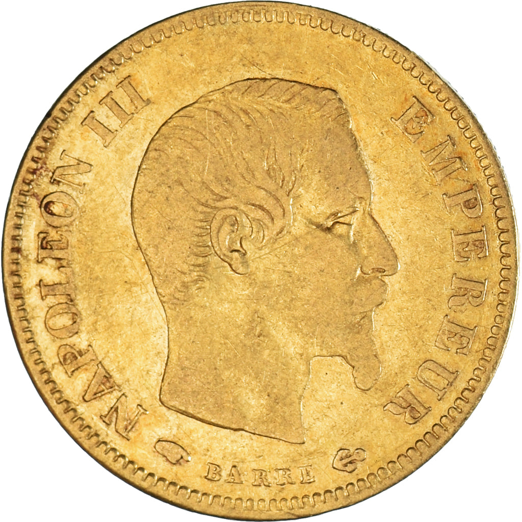 Münze, Frankreich, Napoleon III, 10 Francs, 1857, Paris, S+, Gold